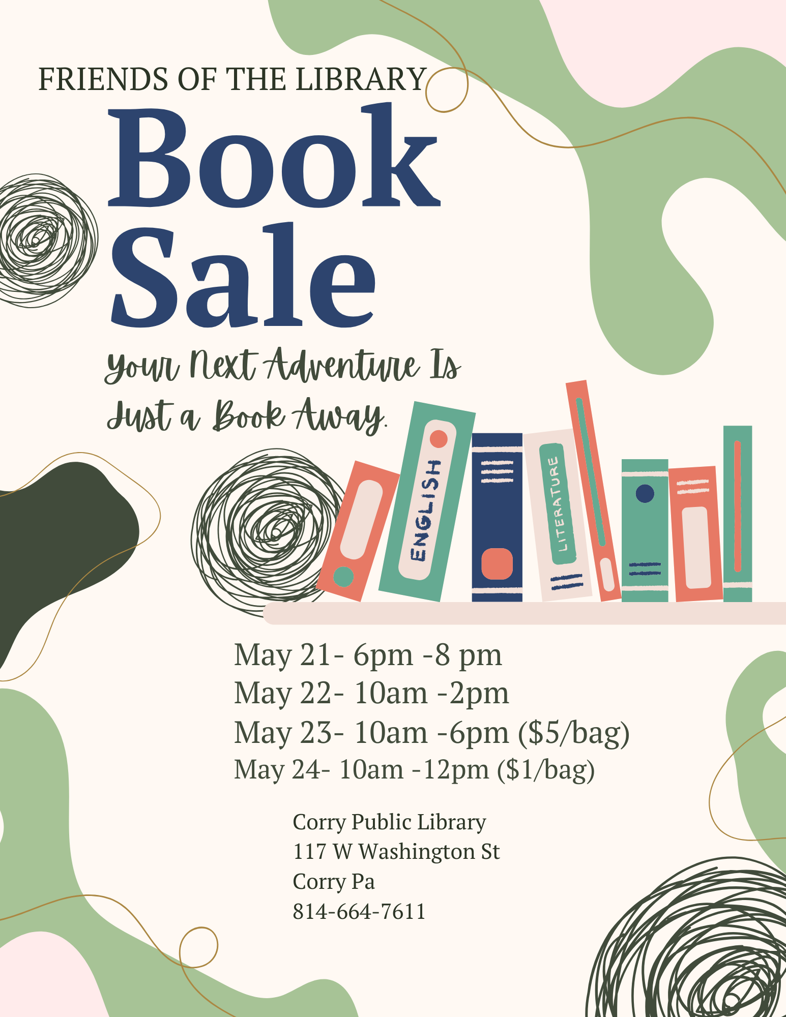 May Book Sale! 21st-24th!